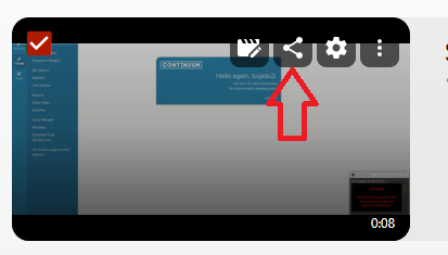 Video sharing button
