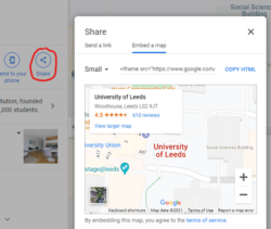 Google map embed options